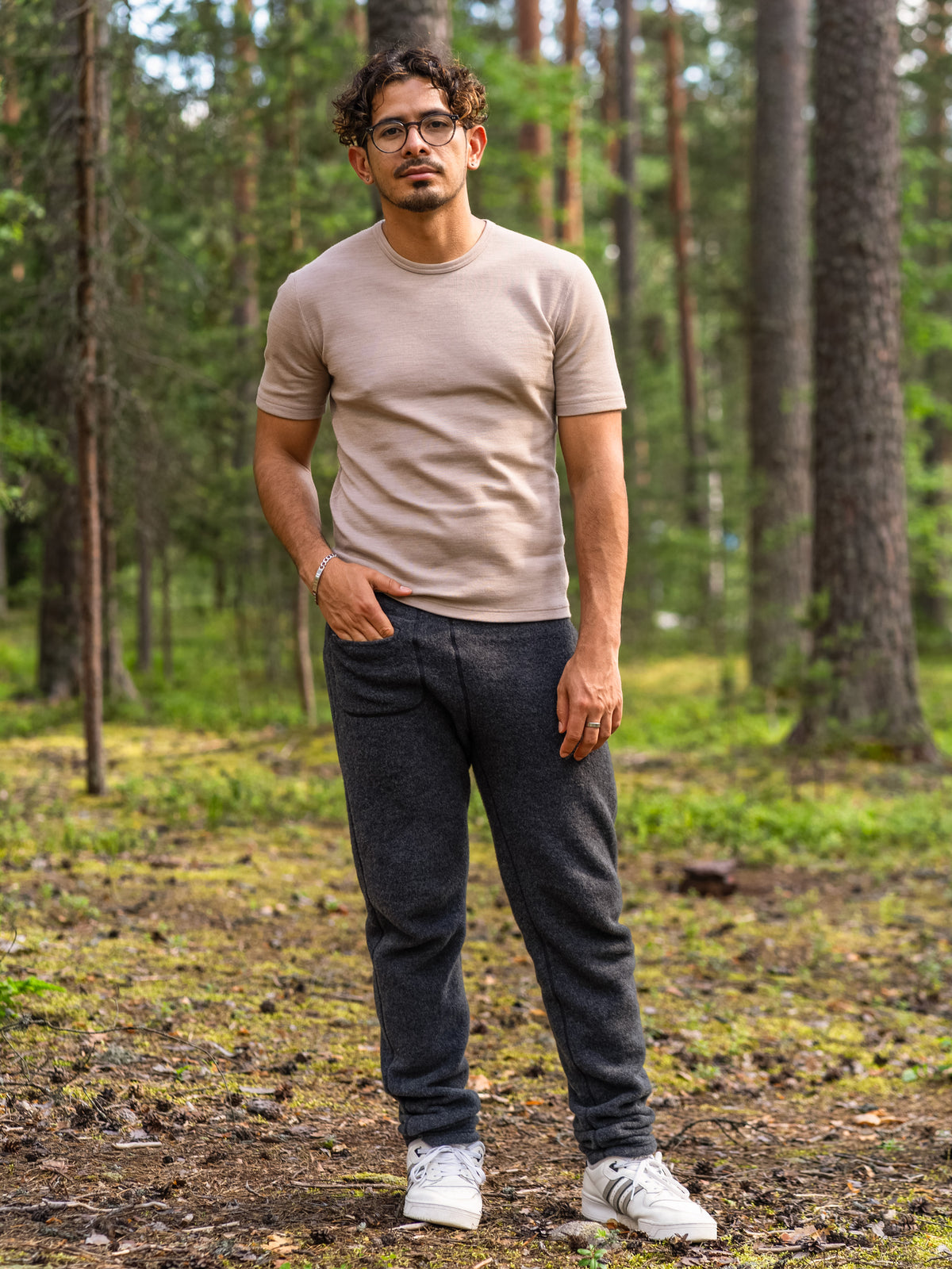 Ruskovilla T-paita merinovillaa unisex,, hiekka