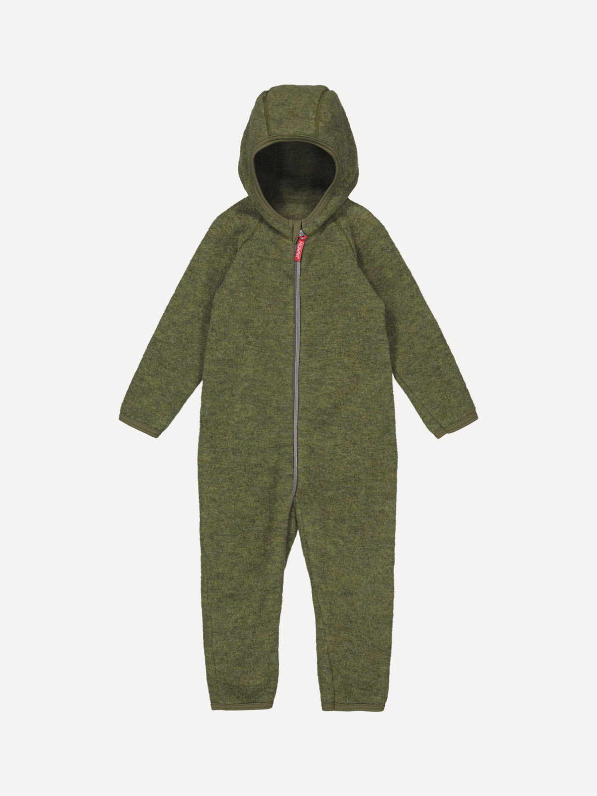 Children's overalls, wool fleece, moss
